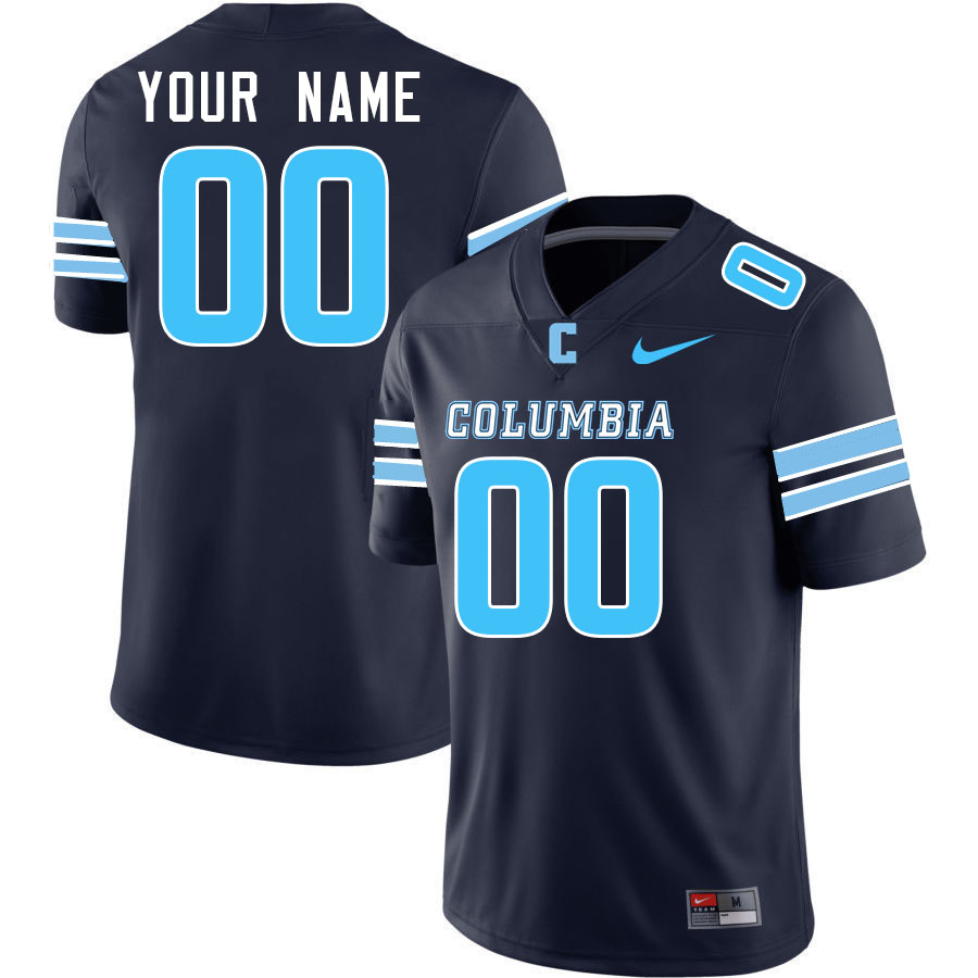 Custom Columbia Lions Name And Number College Football Jerseys Stitched-Navy